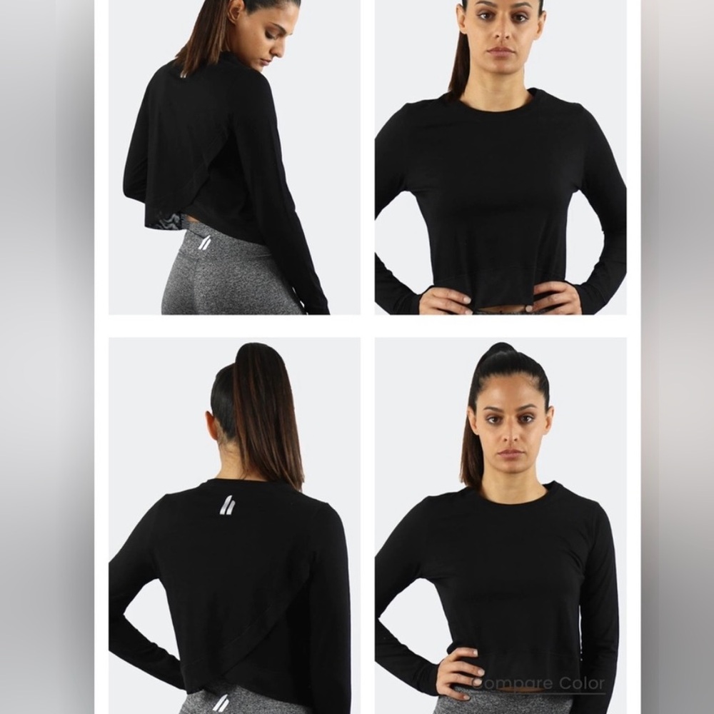 Hypr‎ Black Long Sleeve Crop Top